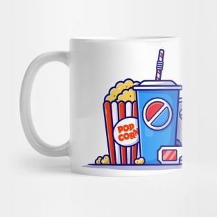 Popcorn, Soda And Roll Film Cartoon Vector Icon Illustration Mug